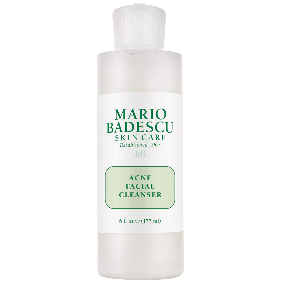 Mario Badescu Acne Cleanser en bote, limpia poros y controla grasa.