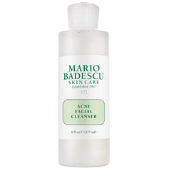 Mario Badescu Acne Cleanser en bote, limpia poros y controla grasa.