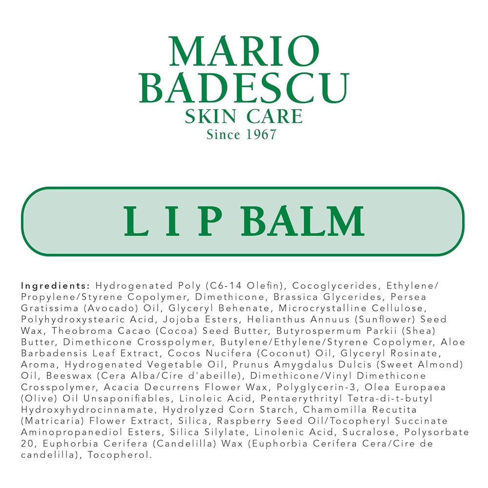 Aroma a menta del bálsamo labial Mario Badescu para una sensación refrescante