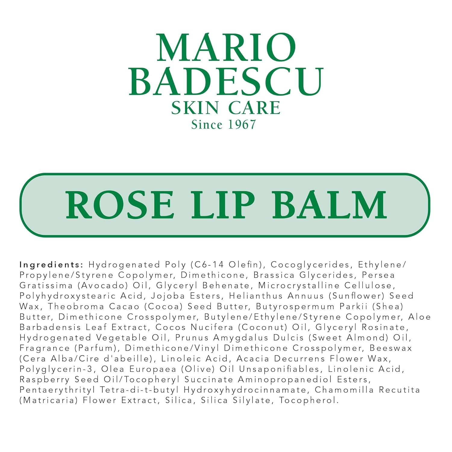 Aceite de almendra dulce mejora la nutrición del bálsamo labial rosa de Mario Badescu.
