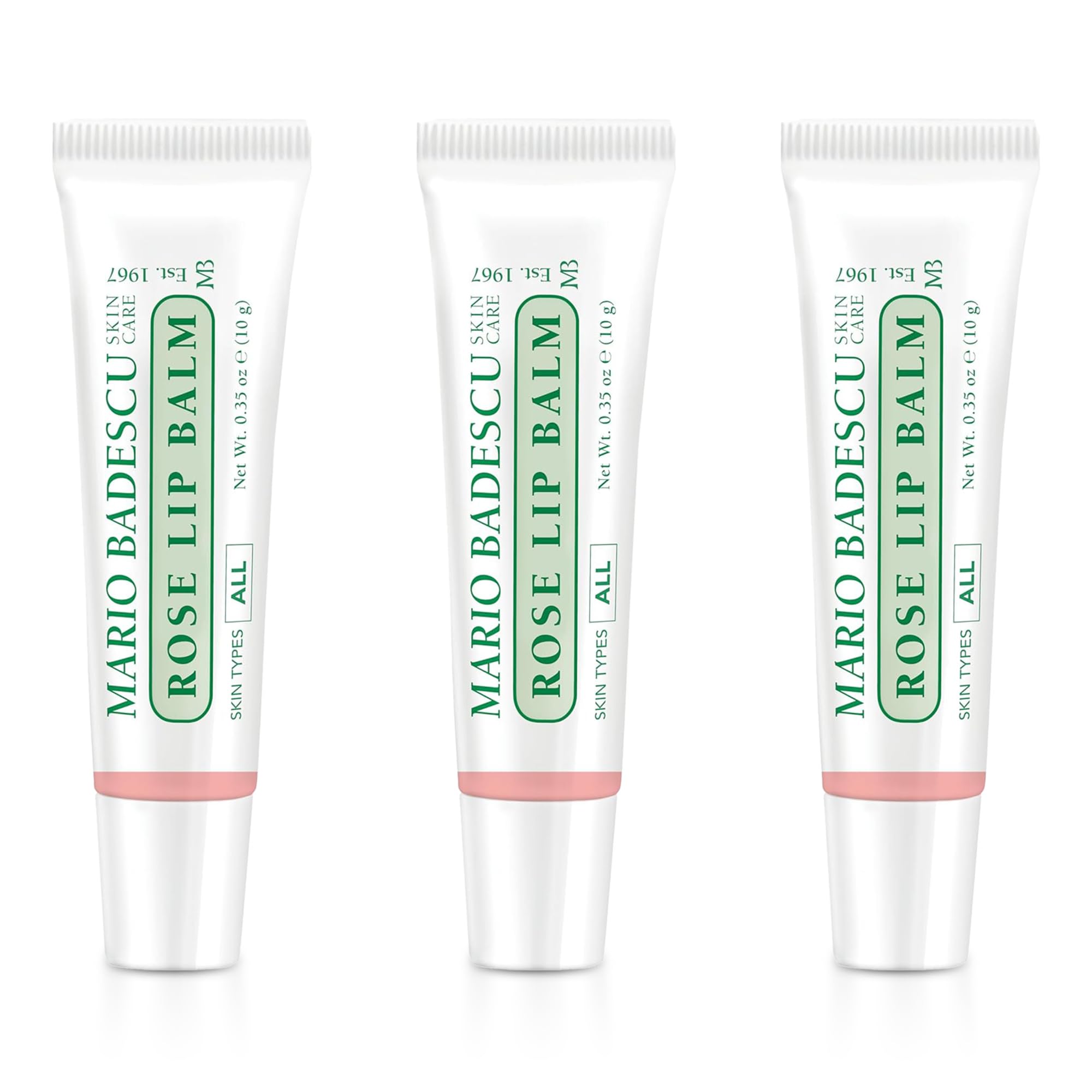 Bálsamo labial Rosa de Mario Badescu en tubo para hidratación diaria.