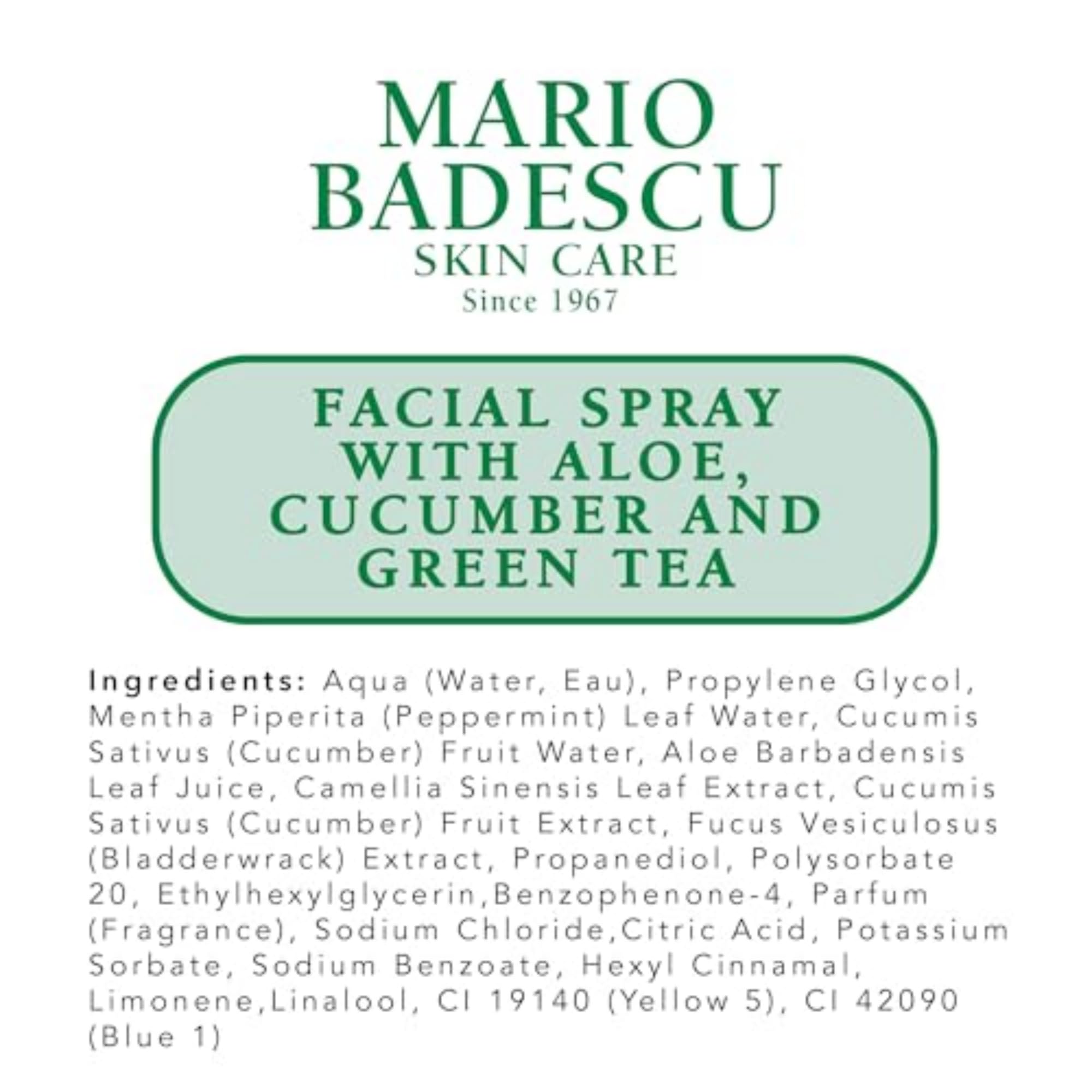 Frasco refrigerado para frescura extra en Mario Badescu bruma facial.