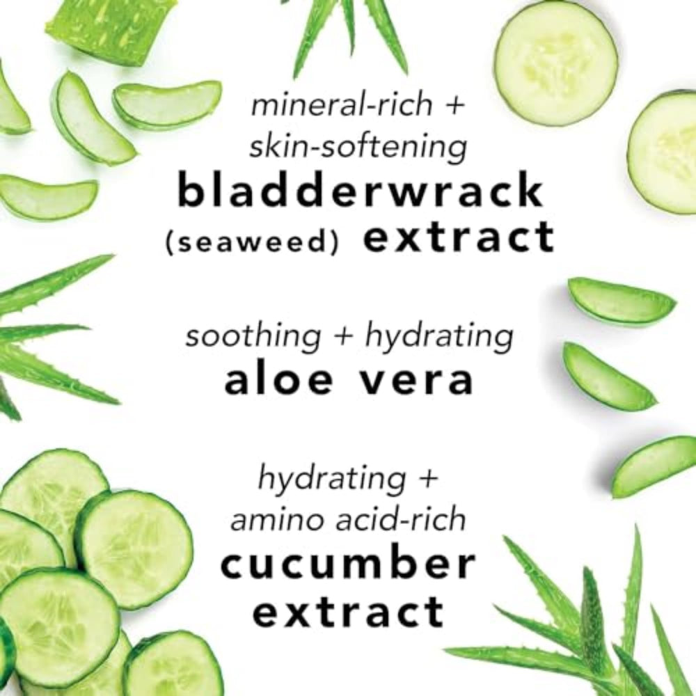 Notas frescas de pepino y té verde en Mario Badescu bruma facial.