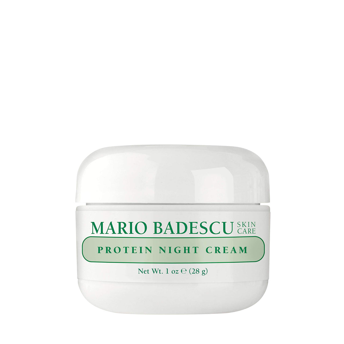 Mario Badescu crema nocturna de proteínas con textura cremosa para hidratación nocturna.