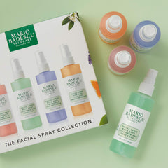 Mario Badescu Cucumber Green Tea spray bottle cools and refreshes tired skin.