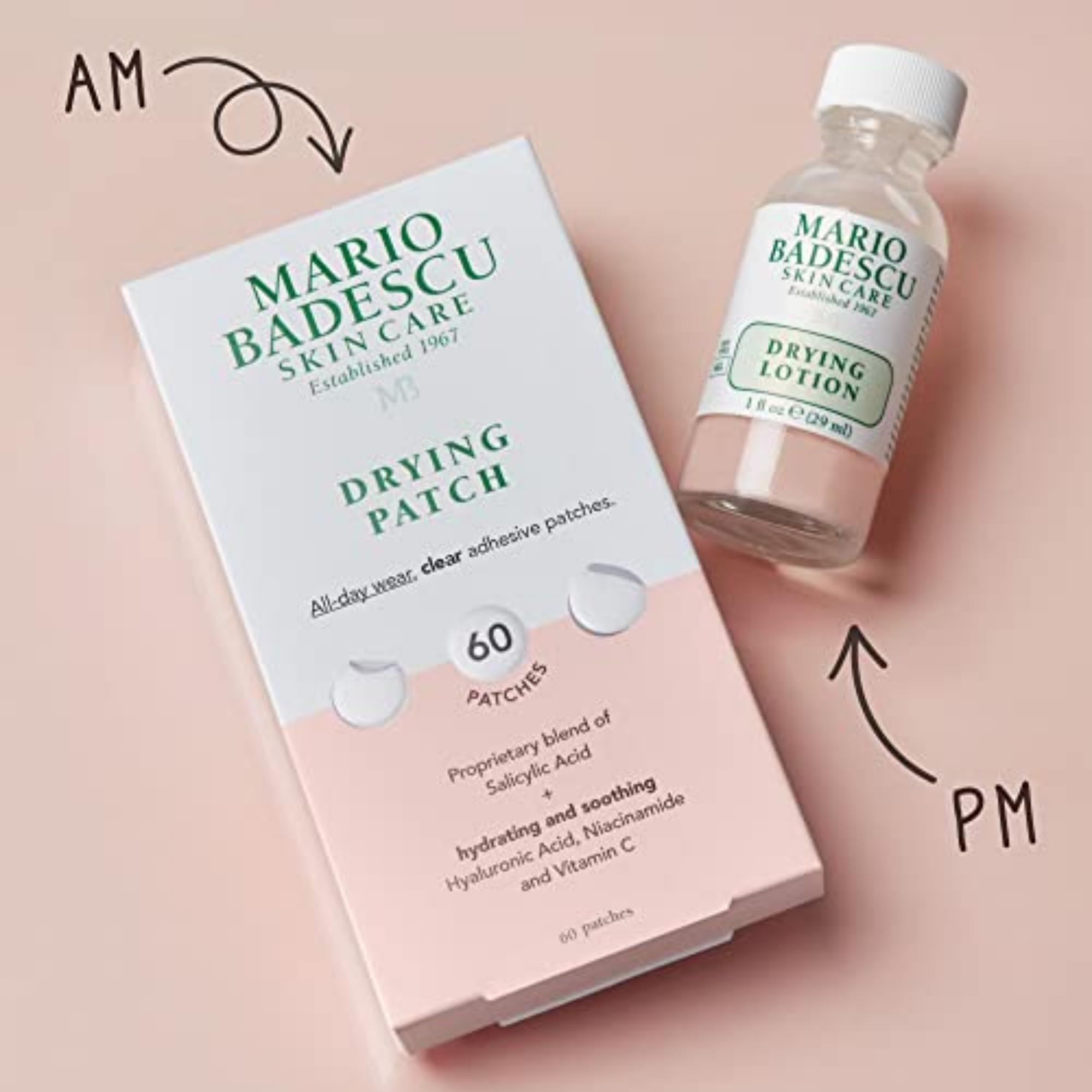 Mario Badescu Drying Lotion back-view bottle conveys premium packaging