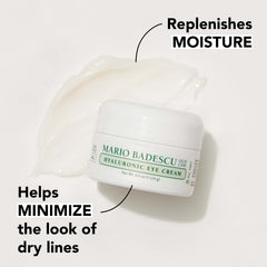 Mario Badescu eye puffiness relief cream reduces swelling and refreshes the eye area.