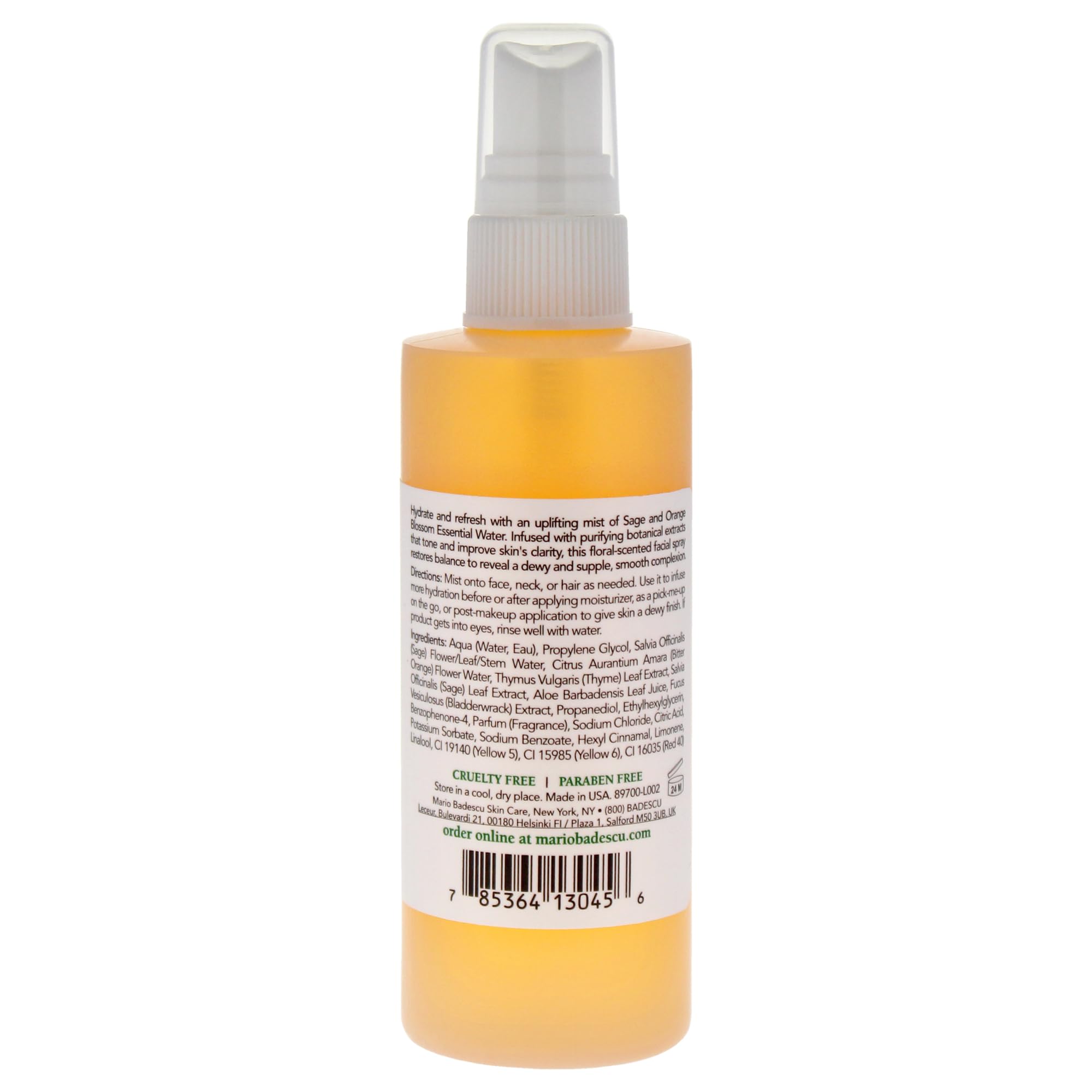 Mario Badescu spray nozzle delivers a refreshing mist to awaken skin.