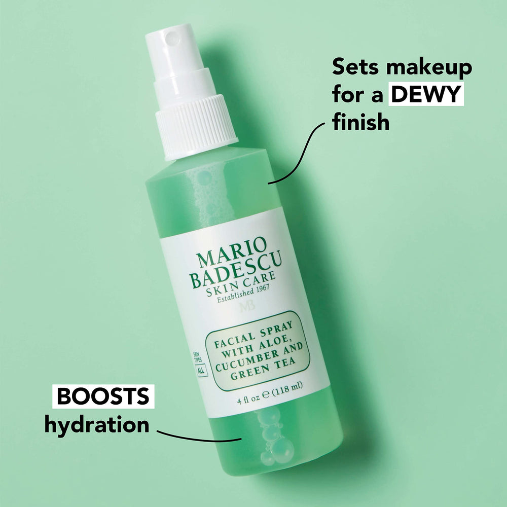 Mario Badescu spray closeup bottle demonstrates cooling sensation during application