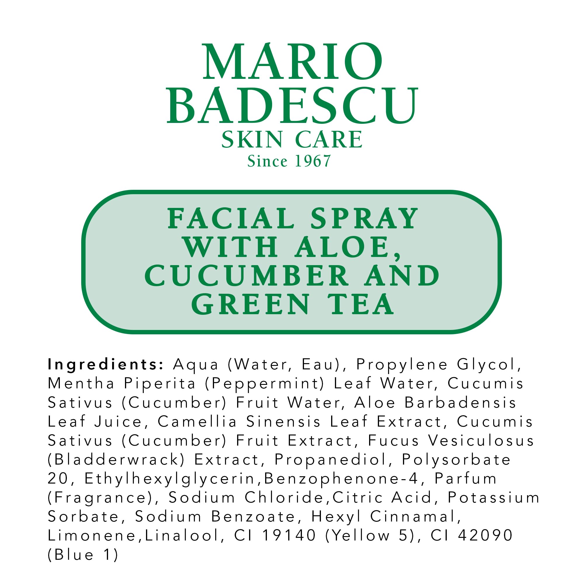 Mario Badescu cucumber aroma supports a cooling sensation