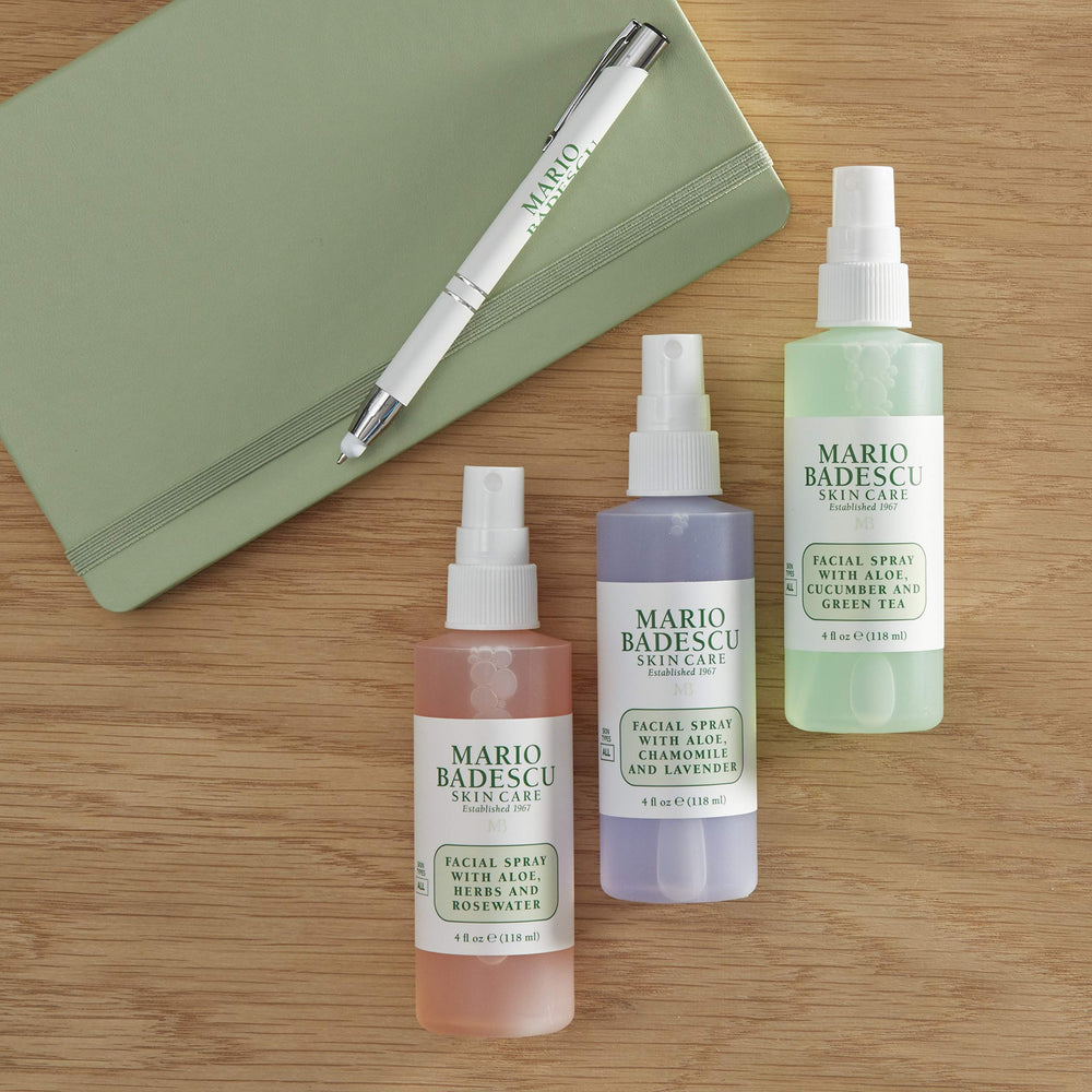 Mario Badescu lavender mist bottle for relaxing evening ritual.