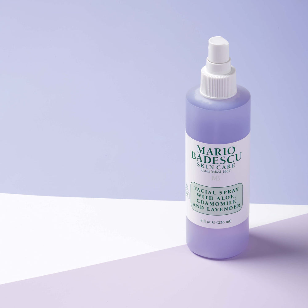 Mario Badescu ingredientes clave aloe vera, manzanilla y lavanda para cuidado suave