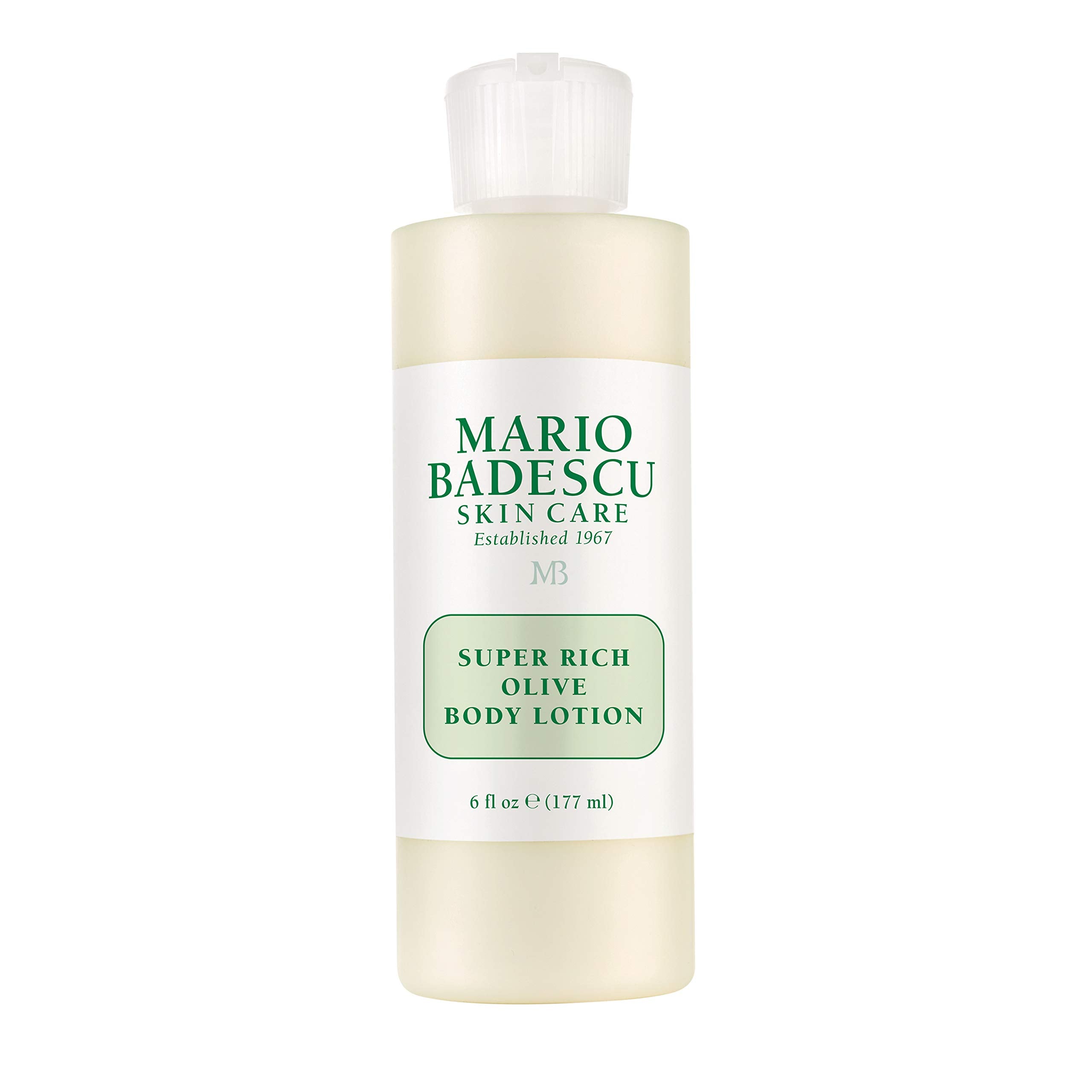 Loción corporal de Mario Badescu con aceite de oliva para hidratación diaria.