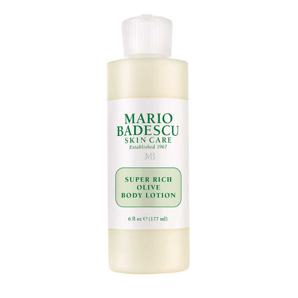 Loción corporal de Mario Badescu con aceite de oliva para hidratación diaria.