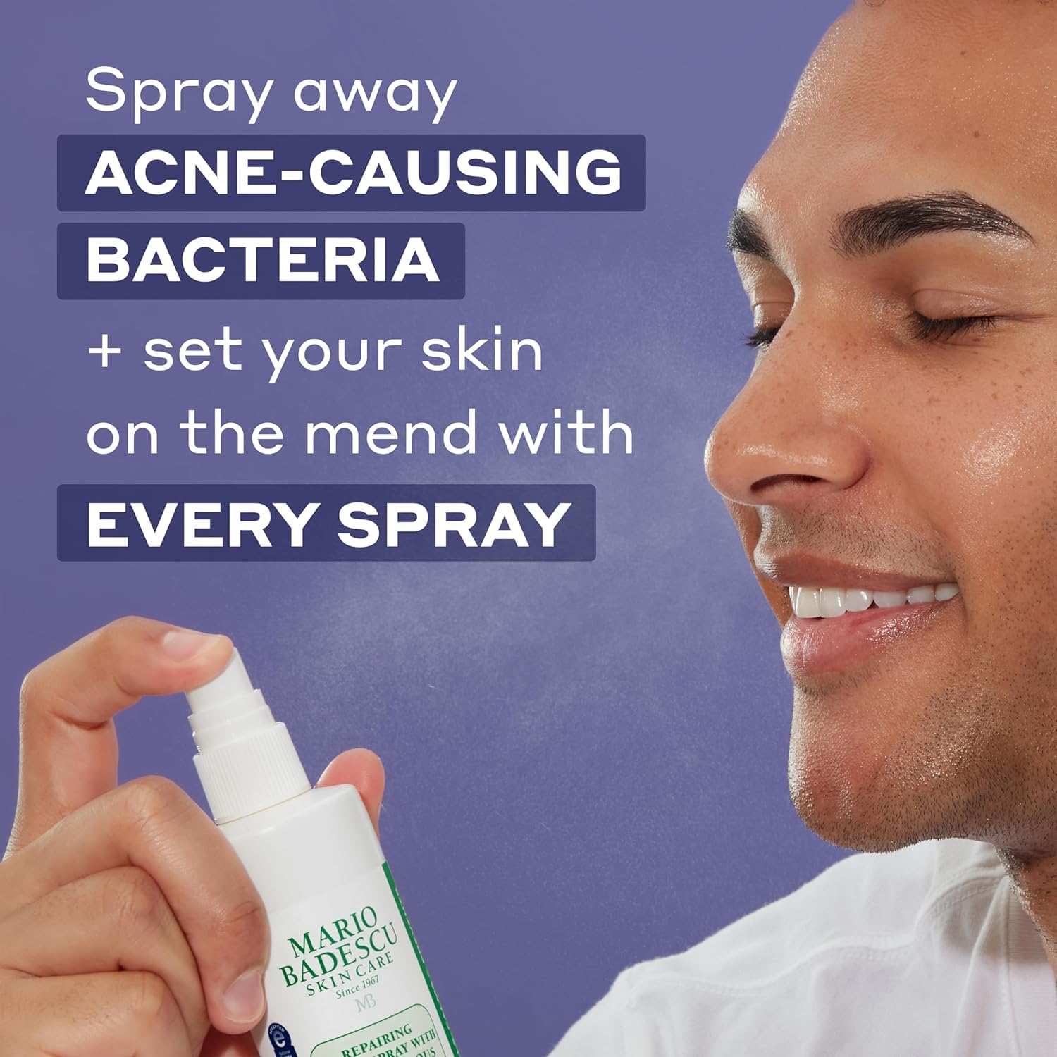 Mario Badescu Repairing HOCl Face Spray mist lightly on face to calm irritation.
