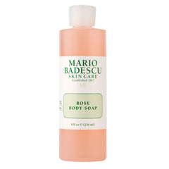Mario Badescu Rose Body Soap bottle shows gentle rose scent for daily hydration.