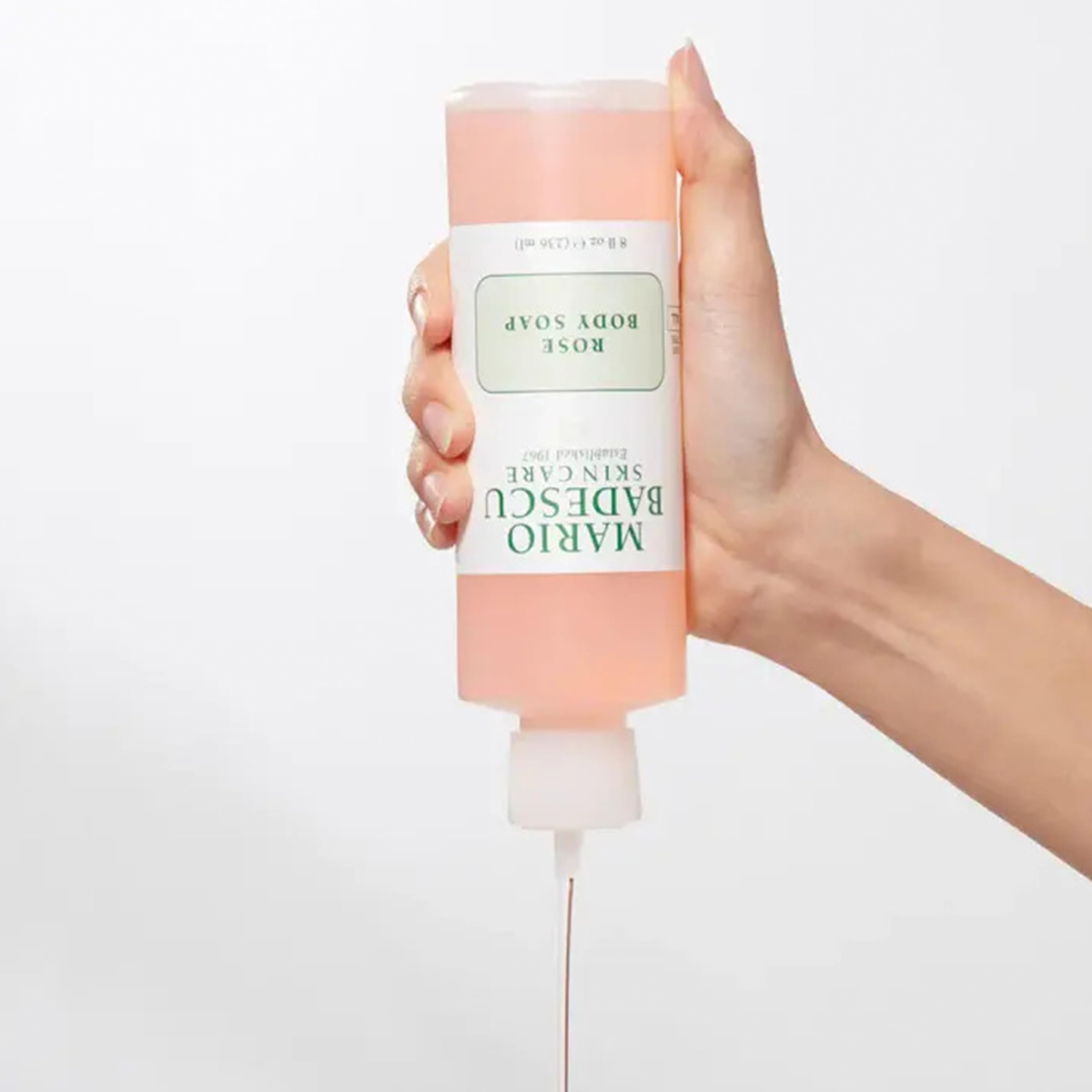 Mario Badescu Rose Body Soap foam texture delivers a light, non-drying cleanse.