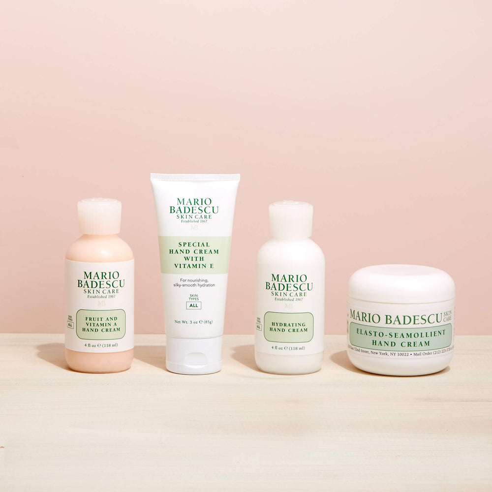 3 oz tube packaging of Mario Badescu Rose Hand Cream for on-the-go use.