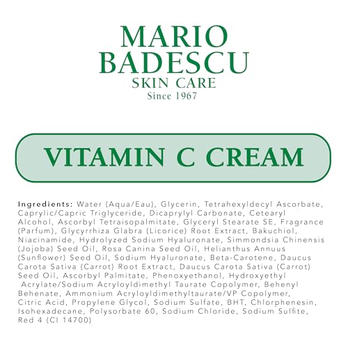 Mario Badescu Vitamin C Cream on skin displaying dewy glow