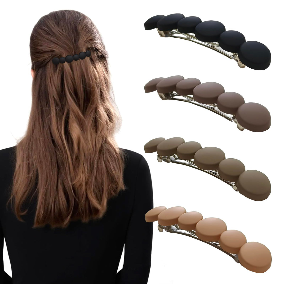 Markuii French hair barrette with no-slip grip for all-day hold