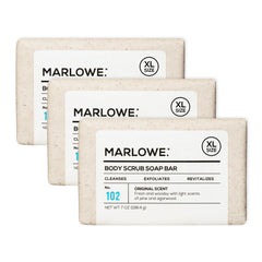 MARLOWE No. 102 body scrub soap three-bar pack for smoother skin