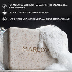 MARLOWE No.102 Oud Wood bar front with earthy scent.