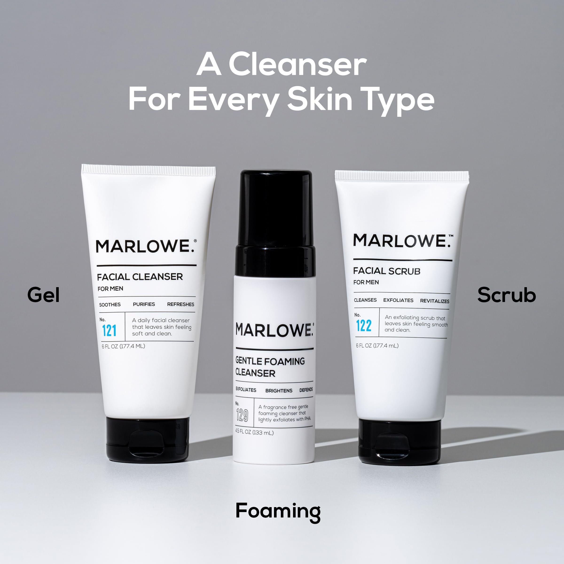 Ritual de cuidado diario con MARLOWE No.122 exfoliante facial.