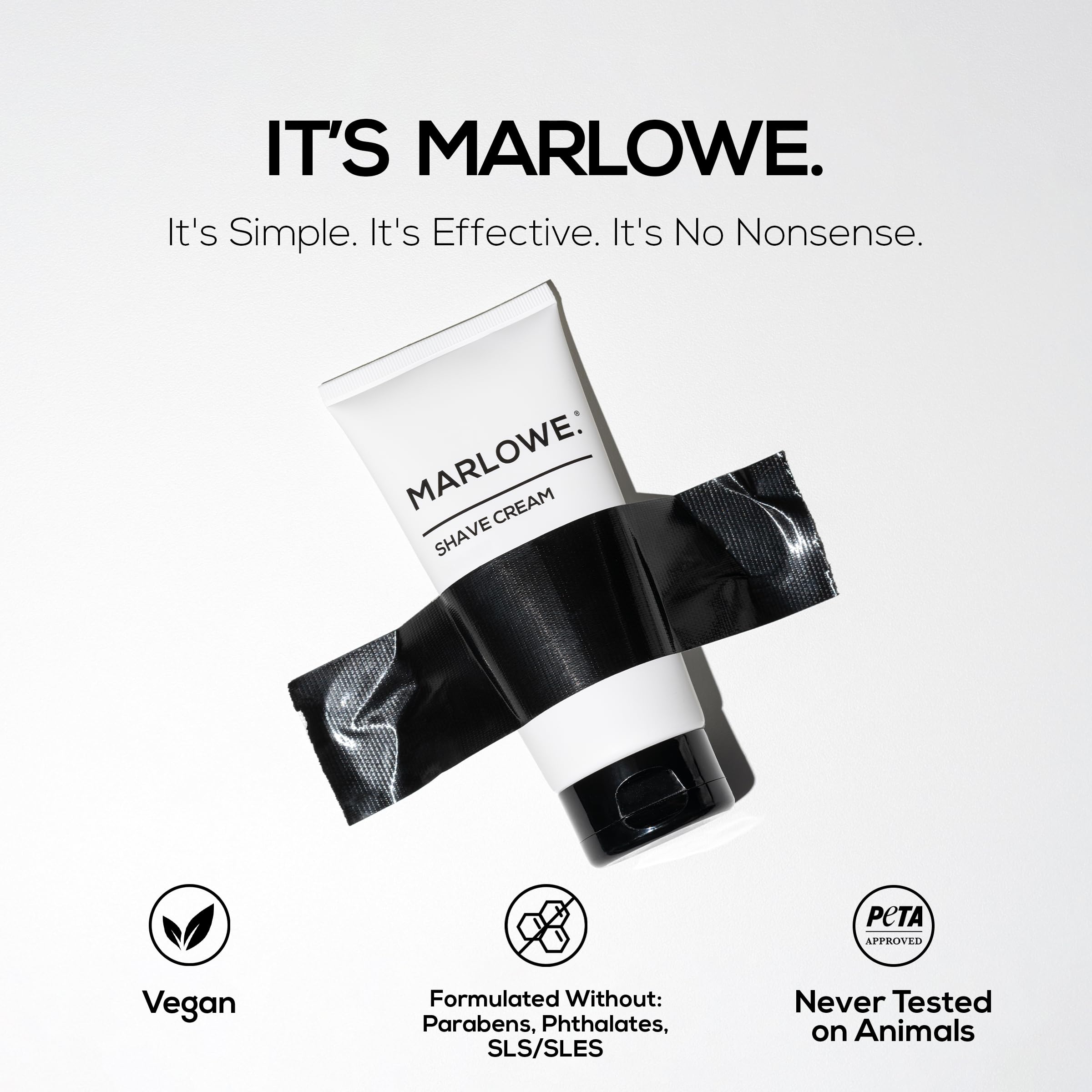 MARLOWE No. 141 shave cream on hand demonstrates protective cushion during shaving.