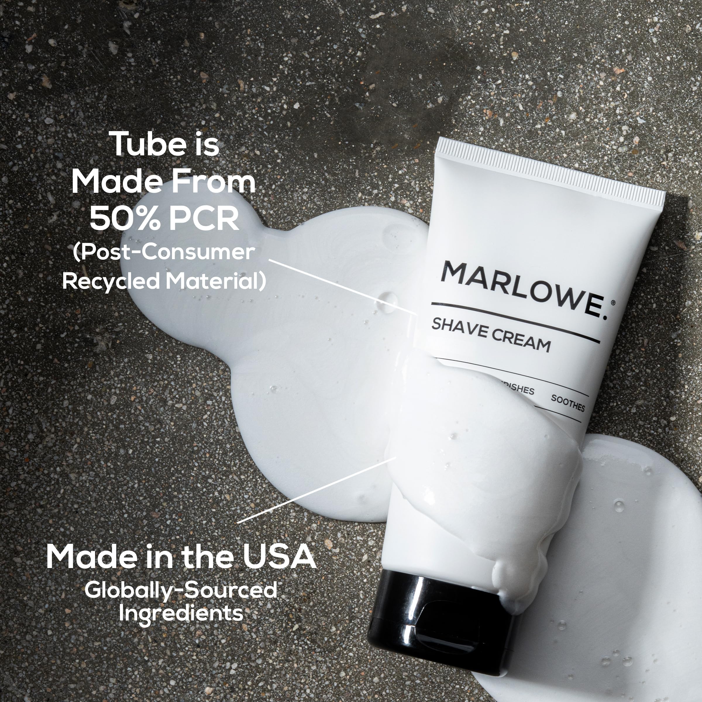 MARLOWE No. 141 with shea butter and coconut oil highlights skin nourishment.