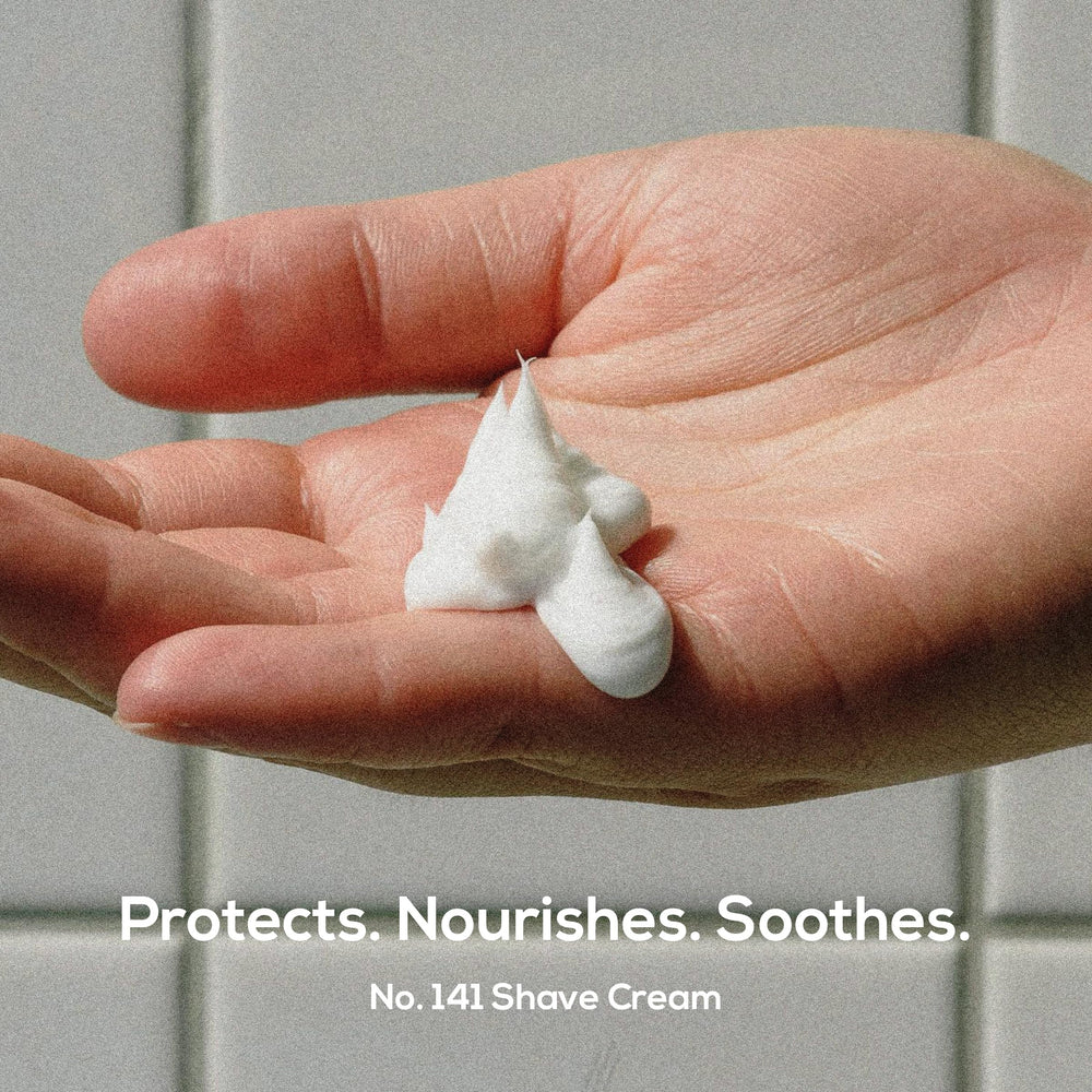MARLOWE No. 141 shave cream texture closeup shows creamy richness for a comfortable glide.