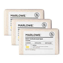 MARLOWE No. 102 Santal scrub bar with woody spice scent for refreshing cleansing