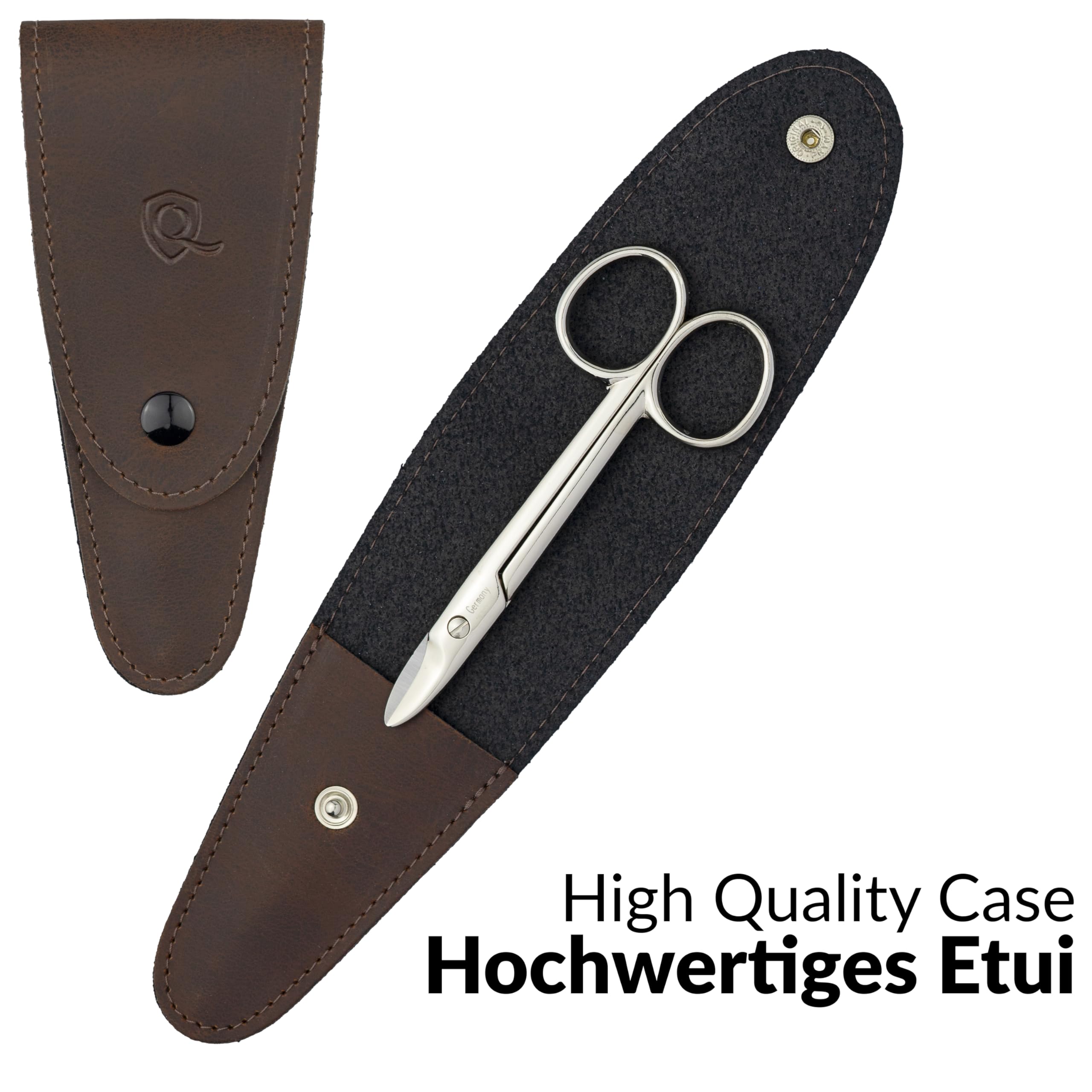 marQus imitation-leather case keeps the scissors secure during travel.