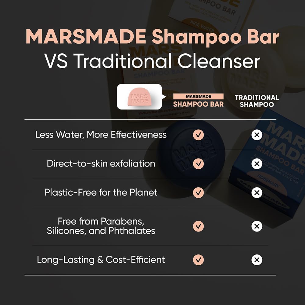 Uso diario con la barra acondicionadora de MARS MADE para cabello suave