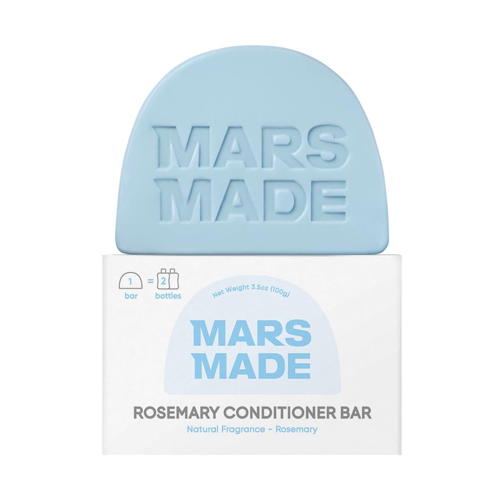 MARS MADE acondicionador sólido romero, barra frontal, suaviza y humecta el cabello.