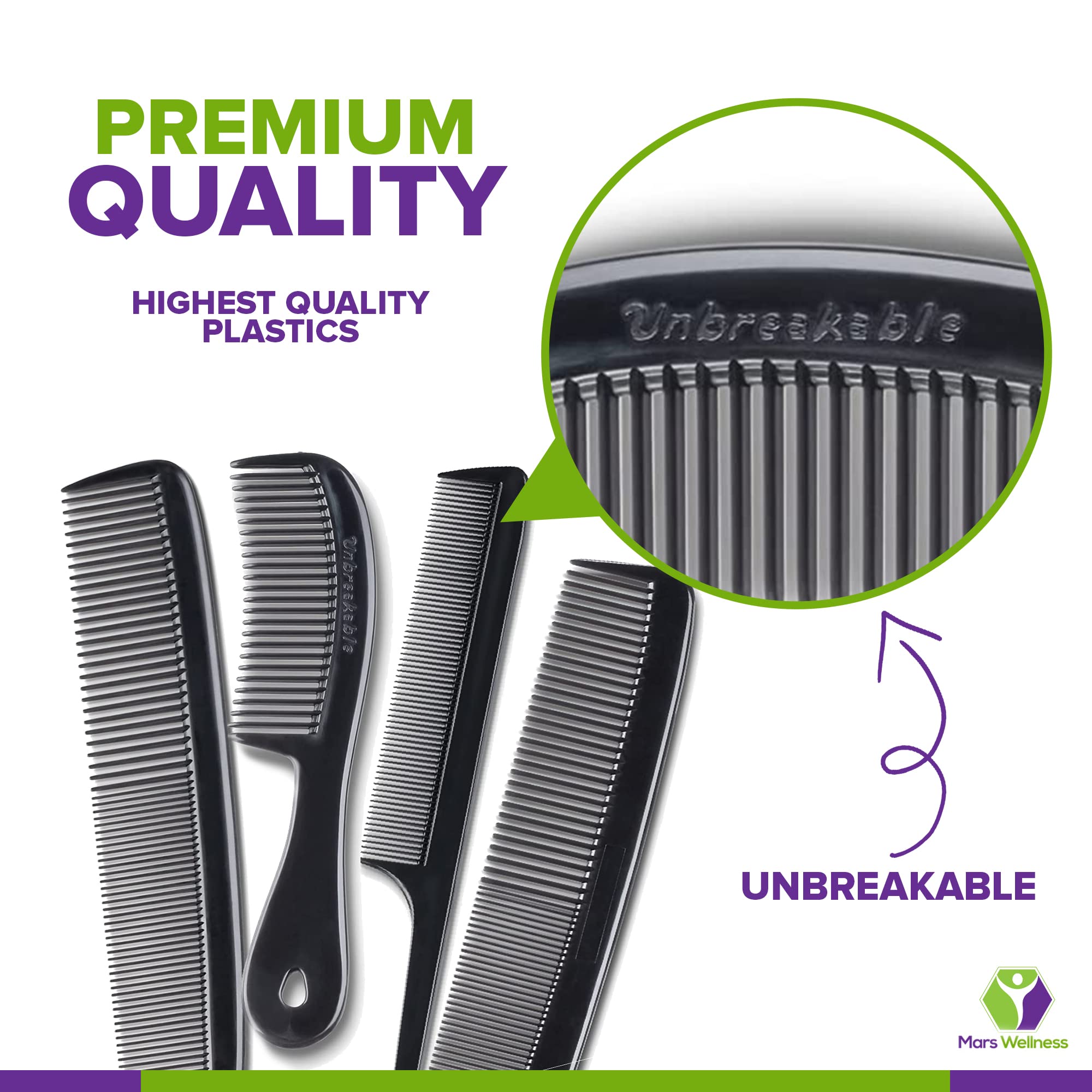Mars Wellness 9-inch heavy dresser comb for effortless detangling and styling