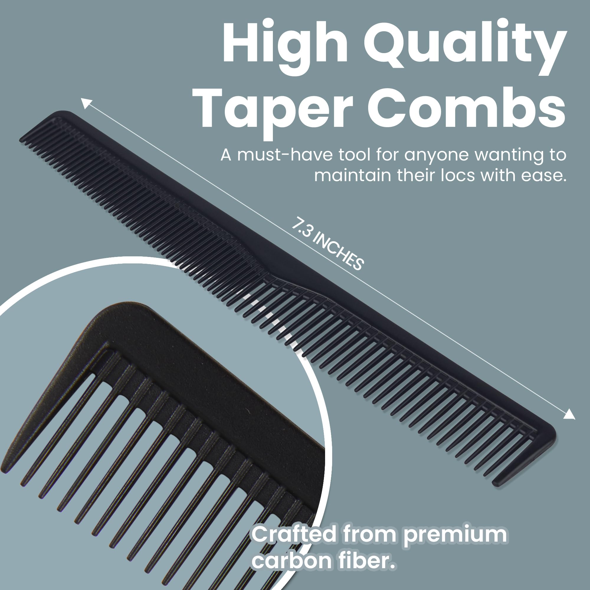 Mars Wellness 7.3-inch taper barber comb, lightweight for home use.