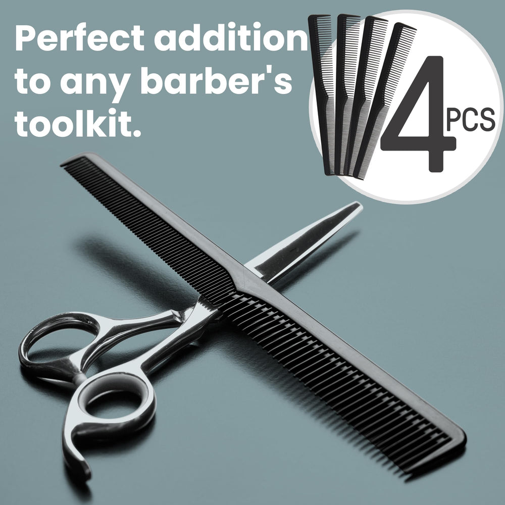 Mars Wellness premium carbon fiber barber combs, sleek black finish.