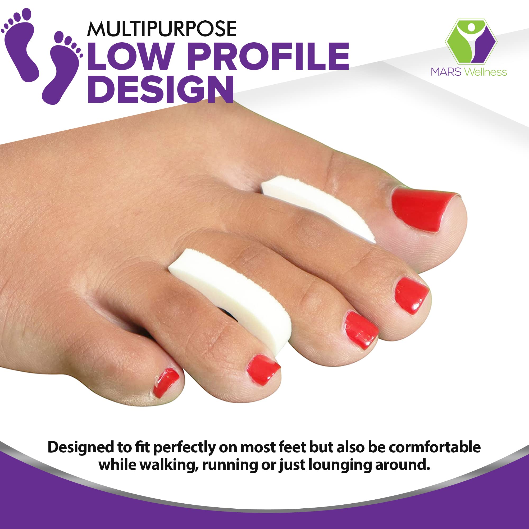 Mars Wellness toe separators for blisters keep toes aligned during wear