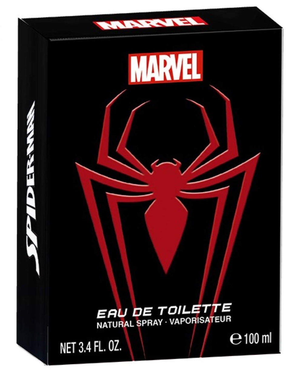 Marvel Spider-Man cologne spray action highlights easy, even application.