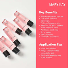 Mary Kay desmaquillante de ojos sin aceite, máscara a prueba de agua se retira con suavidad