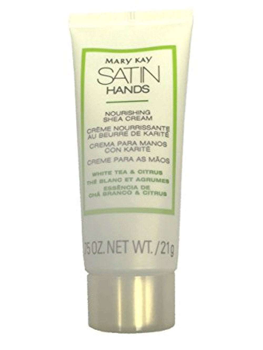 Mary Kay Satin Hands crema nutritiva para manos, aroma té blanco y cítricos, hidratación suave diaria