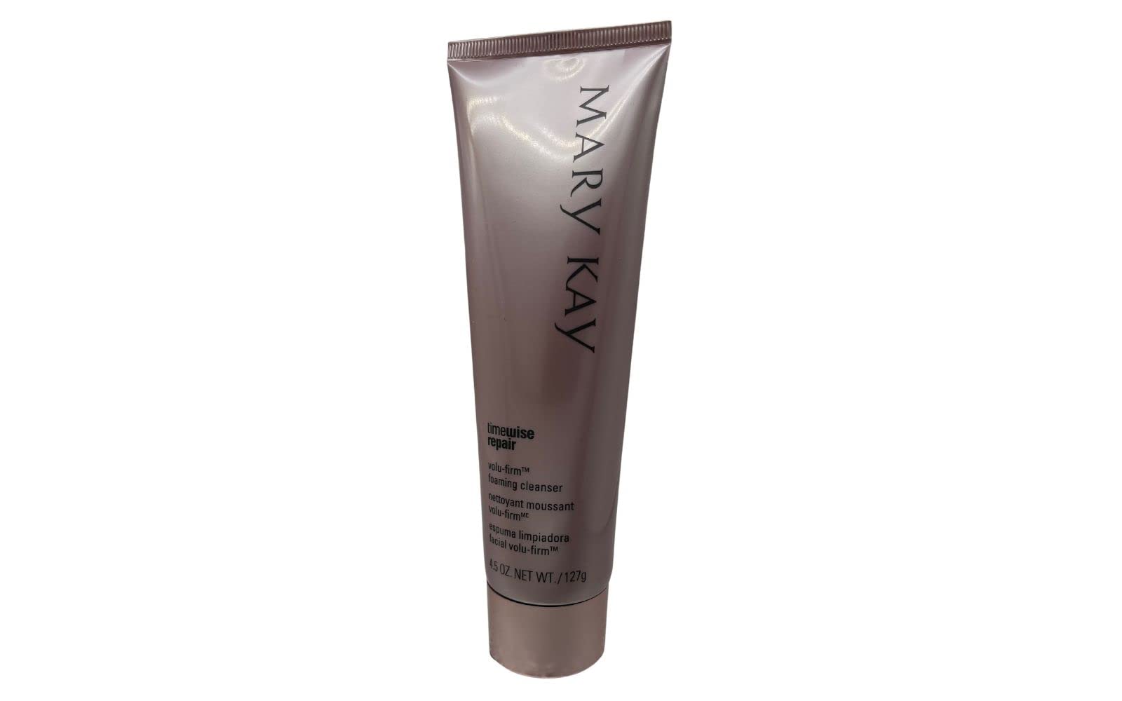 Mary Kay TimeWise Repair Foaming Cleanser lather close-up highlights rich foam and gentle cleansing.