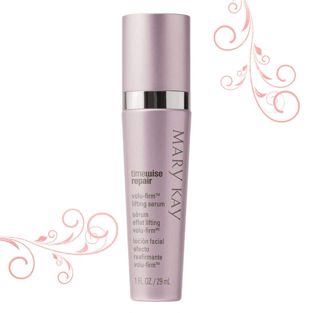 Mary Kay TimeWise Repair Volu-Firm serum bottle showing lifting effect and hydration