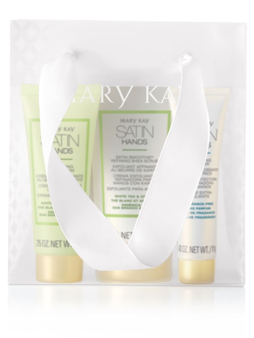 Mary Kay Satin Hands mini conjunto, cuidado de manos portátil para suavidad y rescate de sequedad.