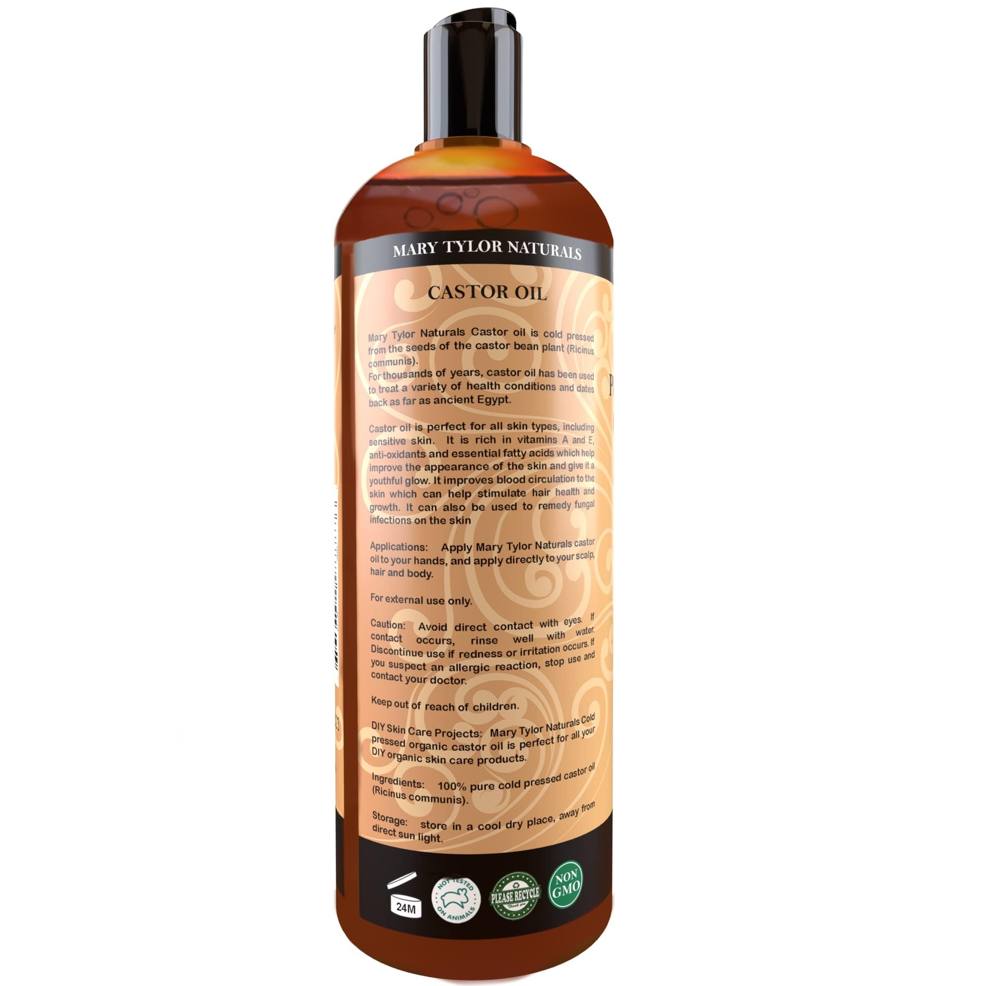 Mary Tylor Naturals Aceite de Ricino para pestañas y cejas, uso delicado.