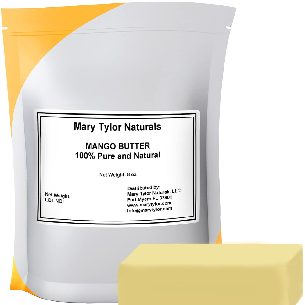 Mary Tylor Naturals Mango Butter, textura marfil, ideal para hidratación diaria de piel.