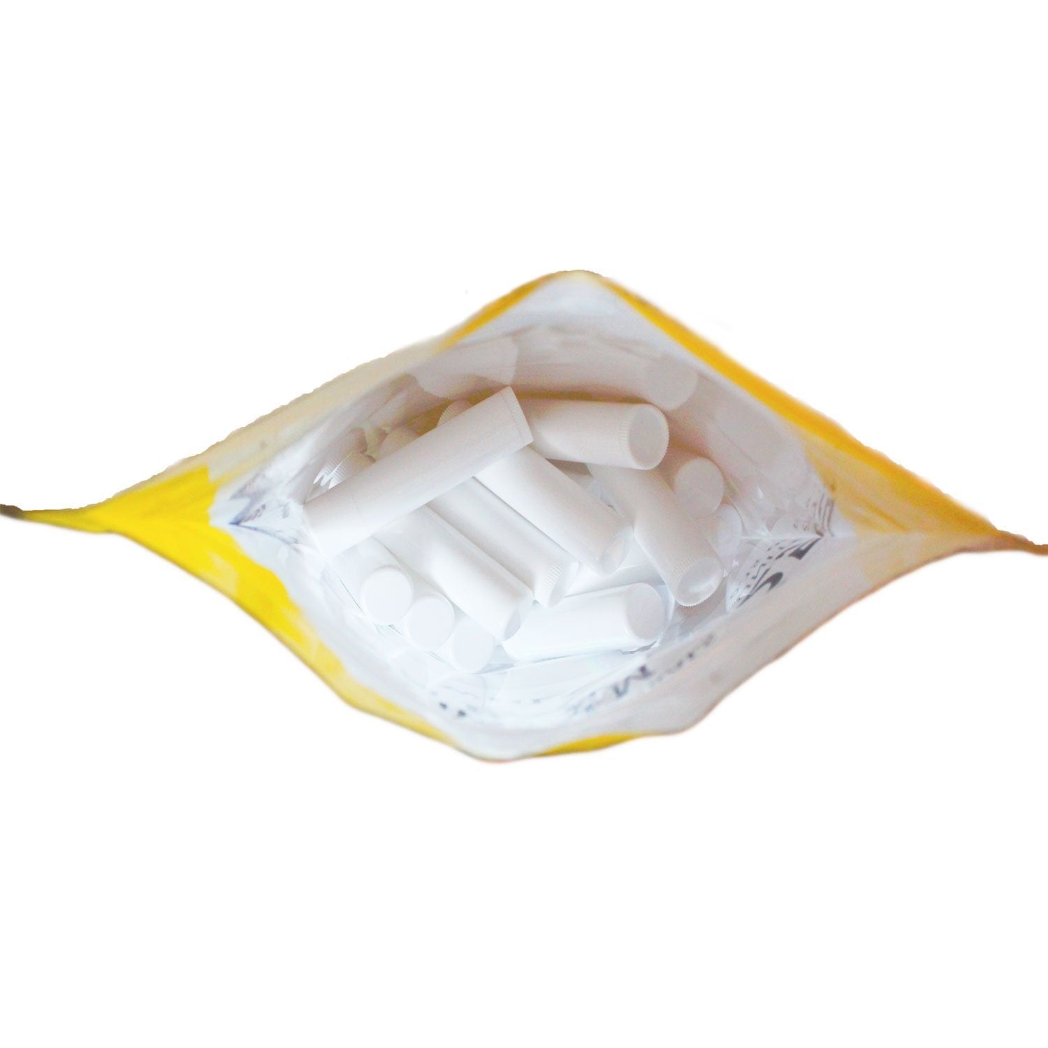 Mary Tylor Naturals tapas blancas en contenedores para bálsamo labial, ideal para portátiles y uso diario.
