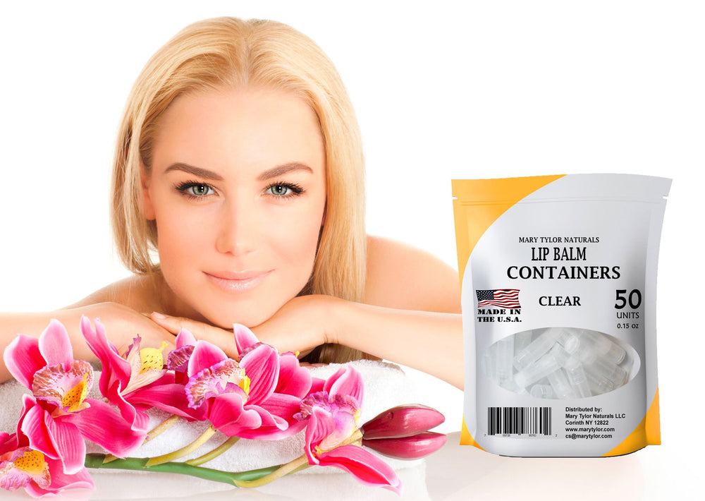 Mary Tylor Naturals tubos labial transparentes con tapas claras, aptos para hacer bálsamos en casa