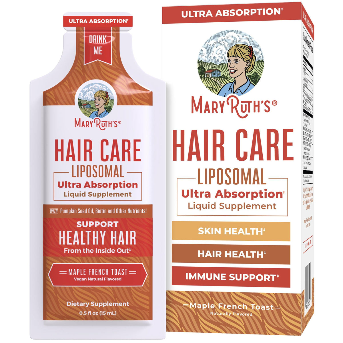 MaryRuths hair growth vitamins liquid bottle for easy daily hair support.