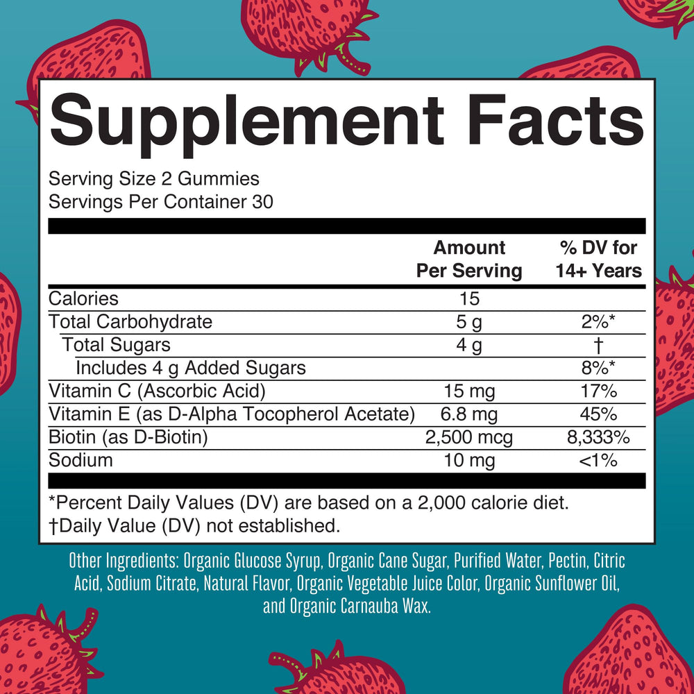 Close-up of MaryRuth's Organic vegan gummies with the label for clean ingredient confidence.
